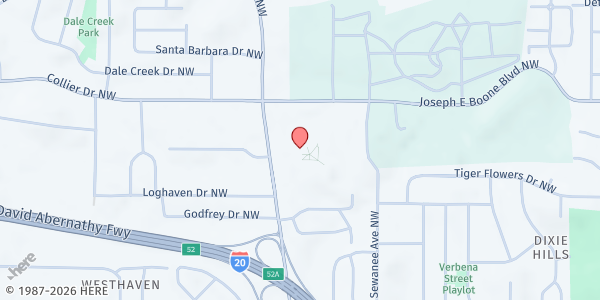 Map showing Frederick Douglass High at 225 Hamilton E Holmes Drive Northwest, Center Hill, GA
