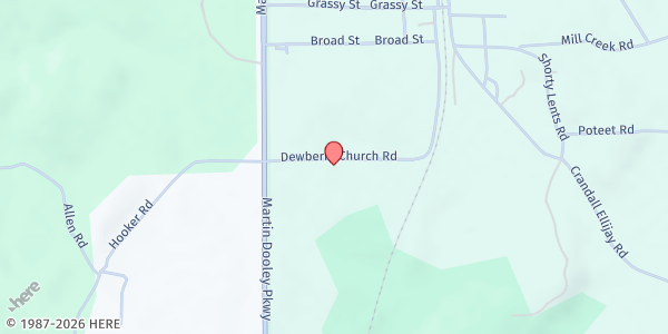 Map showing Dewberry Baptist Church at 150 Dewberry Church Road, Chatsworth, GA