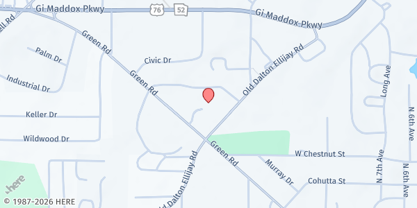 Map showing Murray County High School at Murray Co High School, 1001 Green St., Chatsworth, GA