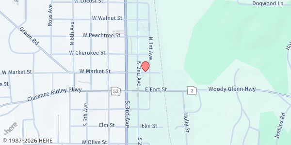 Map showing North Georgia Community Action - Murray County at 217 E. Market St., Chatsworth, GA
