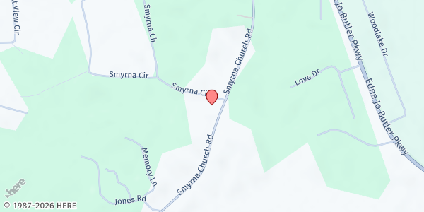 Map showing Smyrna Baptist Church at 913 Smyrna Church Rd., Chatsworth, GA