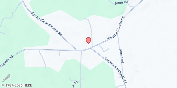 Map showing There's Hope for the Hungry Inc. - Chatsworth - Smyrna Baptist at 1913 Smyrna Church Road, Chatsworth, GA