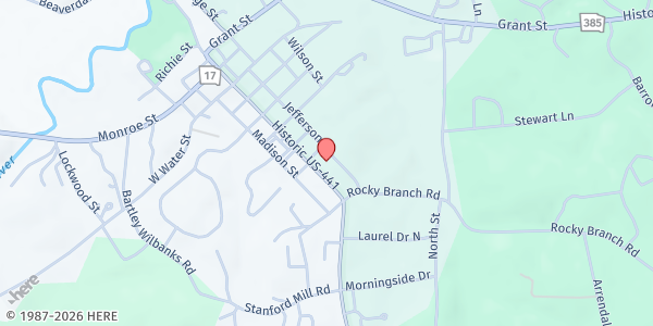 Map showing The Everyday Good (Habersham F2K) at 191 Jefferson Street, Clarkesville, GA