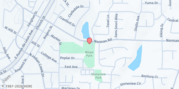 Map showing Food 4 Life Clarkston Distribution Center at 3867 Norman Road, Clarkston, GA