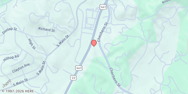 Map showing HealtHIE Georgia at 633 Highway 441 South, Clayton, GA