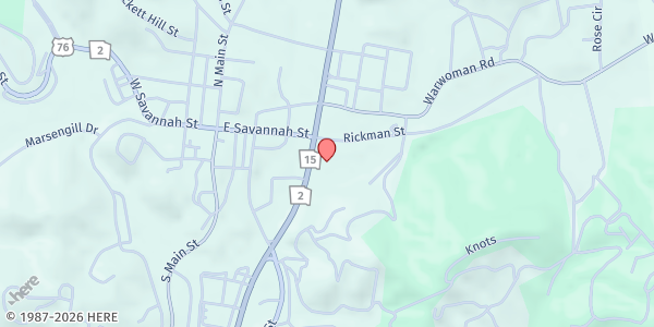 Map showing Rabun Christian Food Ministries at 41 Hwy. 441, Clayton, GA