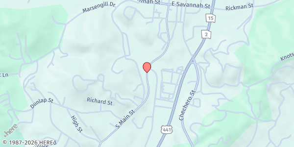 Map showing Victor's Crown Ministries at 384 S. Main St., Clayton, GA