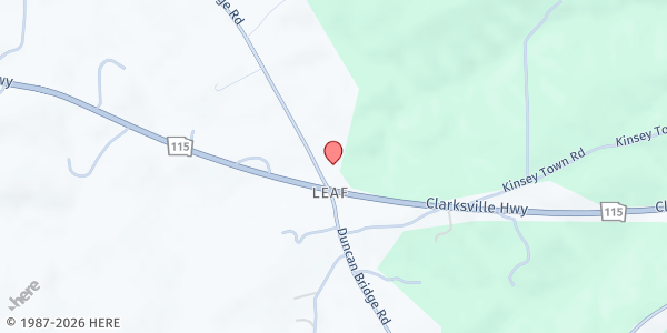 Map showing Chattahoochee Baptist Church at 7905 Duncan Bridge Road, Cleveland, GA