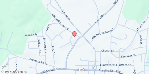 Map showing Medlink White at 17 White St, Cleveland, GA