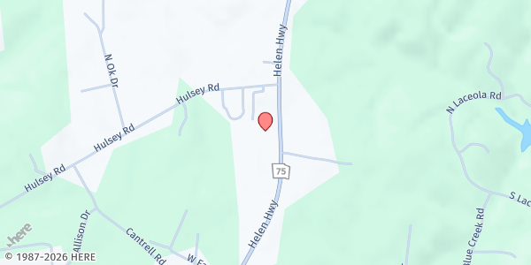 Map showing White County Senior Center at 1239 Helen Hwy., Cleveland, GA