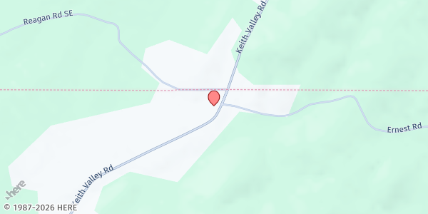 Map showing Following in the Footsteps Baptist Church at 4481 Keith Vly Rd. NE, Cohutta, GA