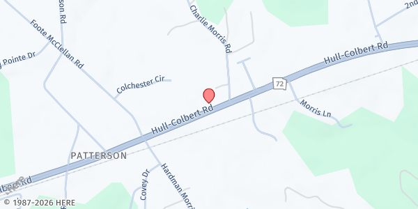Map showing Jackson County MedLink Georgia at 6754 Hwy 72 West, Colbert, GA