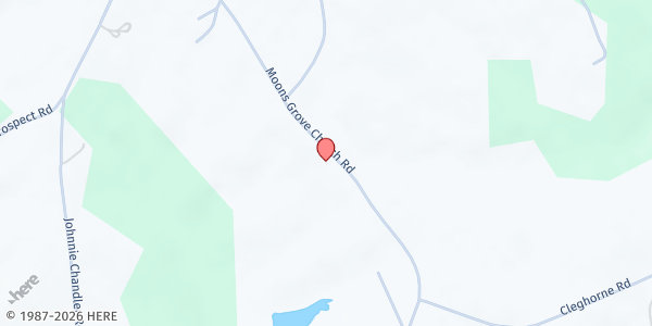 Map showing There's Hope for the Hungry @ Colbert - Moon's Grove Baptist Church at 1985 Moons Grove Church Rd., Colbert, GA