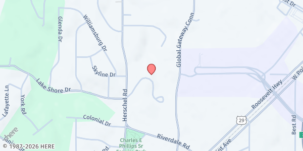 Map showing Camp Truitt Education Center at 4300 Herschel Road, College Park, GA