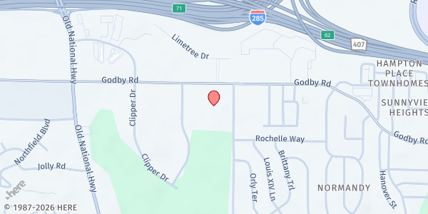 Map showing Midway Missionary Baptist Church at 2280 Godby Road, College Park, GA
