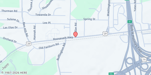 Map showing NEW LIFE CHURCH at 3300 Roosevelt Highway, College Park, GA