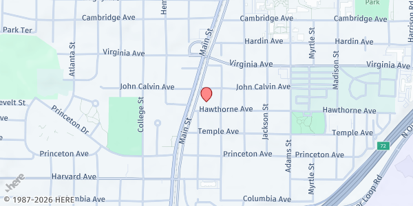Map showing Providence Baptist Church at 1773 Hawthorne Avenue, College Park, GA