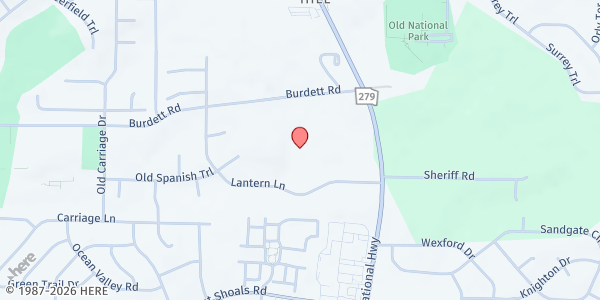 Map showing World Changers - South Fulton Police National Night Out at 2500 Burdett Road, College Park, GA