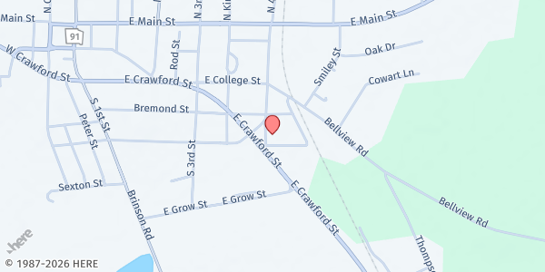 Map showing Senior Meals - Miller County Neighborhood Services at 360 4th St., Colquitt, GA