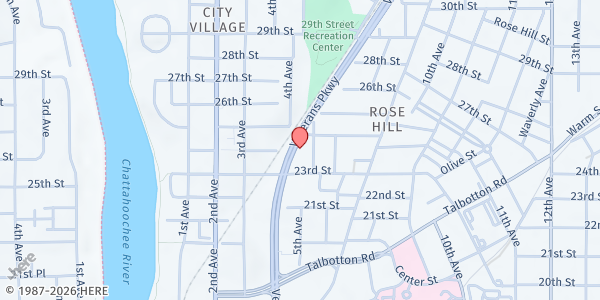 Map showing 24th Street Missionary Baptist Church at 400 24th St., Columbus, GA
