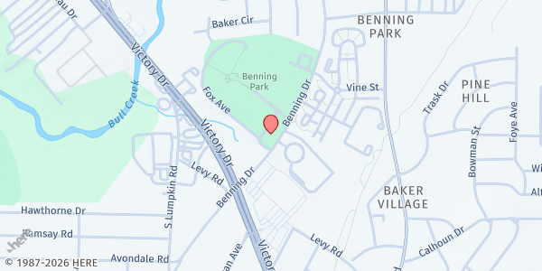 Map showing Benning Drive Distribution Site at 1441 Benning Drive, Columbus, GA