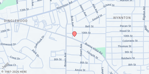 Map showing Cathedral of Prayer COGIC at 2201 Buena Vista Rd., Columbus, GA