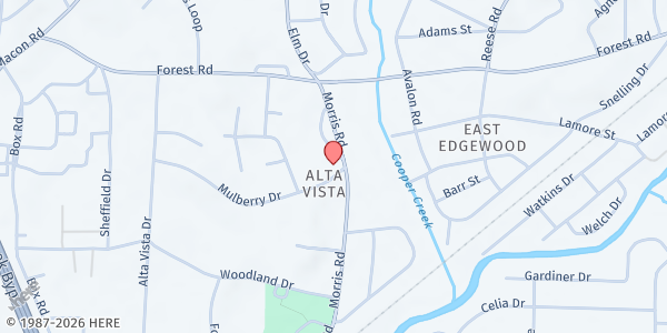 Map showing Church of God at 1909 Morris Rd., Columbus, GA