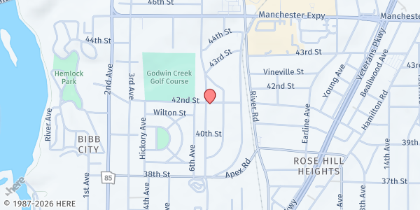 Map showing Columbus Dream Center at 4114 Oates Ave., Columbus, GA