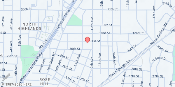 Map showing Faith Kingdom Ministries at 1108 31st St., Columbus, GA