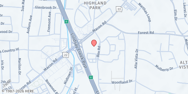 Map showing God's Provision Program, Inc - RCCG The Gatekeepers at 2027 Box Rd., Columbus, GA