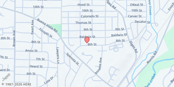 Map showing Greater Peace Baptist Church at 2821 8th St., Columbus, GA