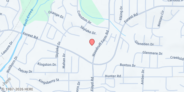 Map showing New Bethel SDA Church at 2423 Woodruff Farm Rd., Columbus, GA