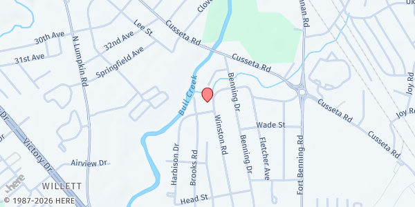 Map showing New Bethel Tabernacle at 739 Winston Rd., Columbus, GA