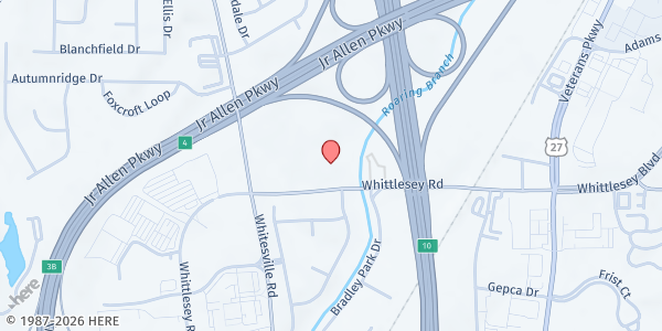 Map showing Northside Worship Center at 1901 Whittlesey Rd., Columbus, GA