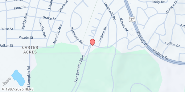 Map showing RCCG His Fullness Assembly at 2400 Fort Benning Rd., Columbus, GA