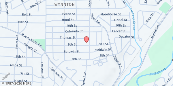 Map showing St. Benedict the Moor Catholic Church at 2935 9th St., Columbus, GA