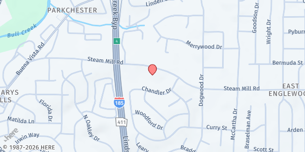 Map showing St. John AME Church at 3980 Steam Mill Rd., Columbus, GA