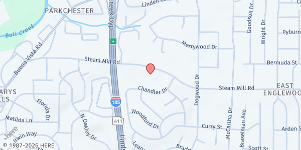 Map showing St. John AME Church at 3980 Steam Mill Road, Columbus, GA