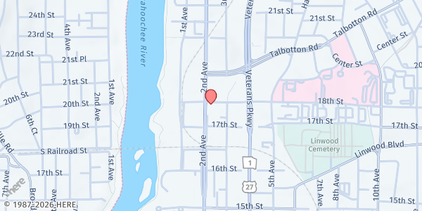 Map showing The Salvation Army - Columbus at 1718 2nd Ave., Columbus, GA