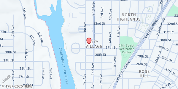 Map showing Valley Rescue Mission at 2903 2nd Avenue, Columbus, GA