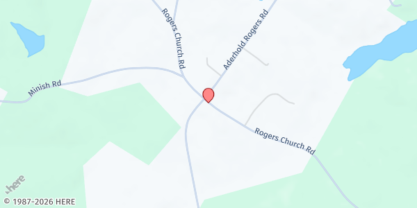 Map showing Roger's Baptist Church at 1890 Rogers Church Rd, Commerce, GA