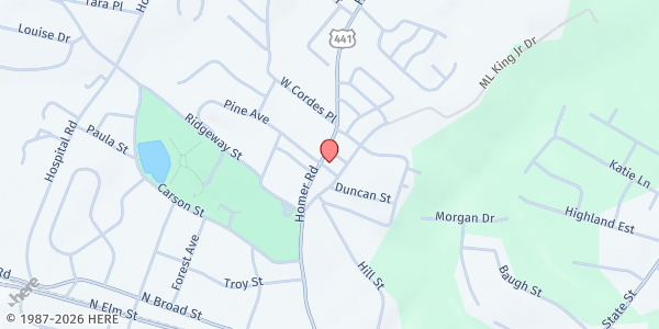 Map showing Warrens Chapel UMC at 468 Homer Rd., Commerce, GA