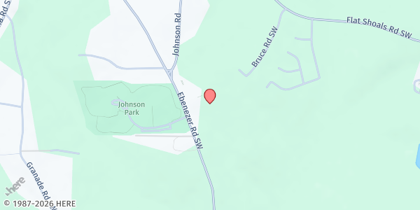 Map showing Antioch East AME Church at 1790 Ebenezer Rd. SW, Conyers, GA