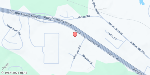 Map showing Belmont Baptist Church at 3275 Iris Dr. SE, Conyers, GA