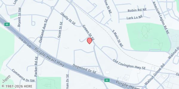 Map showing Golden Bridges Food Pantry at 1175 Green St. SE, Conyers, GA