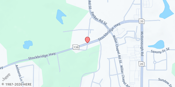 Map showing Grit & Grace: A Recovery Community Organization at 2400 Parker Road Southeast, Conyers, GA