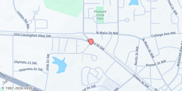 Map showing Lean on Lena at 1224 Green Street SW, Conyers, GA