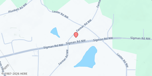 Map showing Positive Peering, Inc. at 1955 Sigman Rd. NW, Conyers, GA