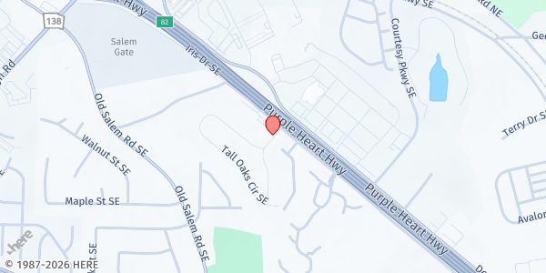 Map showing Rockdale County Emergency Relief Fund, Inc. at 350 Tall Oaks Dr, Conyers, GA