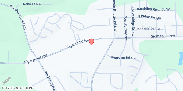 Map showing Sankofa House at 1240 Sigman Rd NW, Conyers, GA